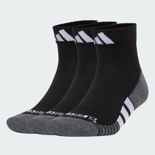 Black Performance CLIMACOOL Cushioned Quarter Socks 3-Pack