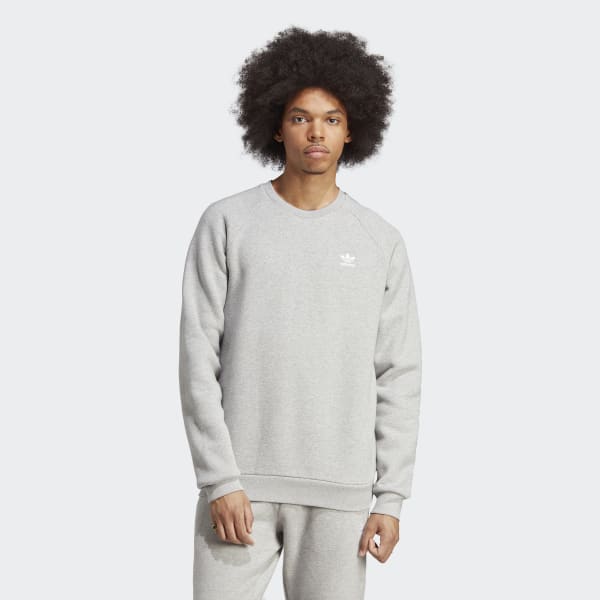 Grey Trefoil Essentials Crewneck Sweatshirt