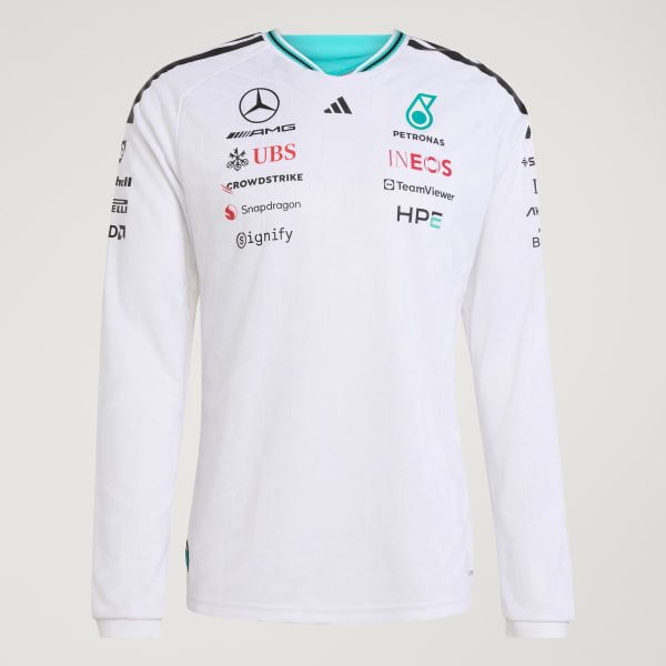 bílá DRES MERCEDES - AMG PETRONAS FORMULA 1 TEAM DRIVER AUTHENTIC LONGSLEEVE