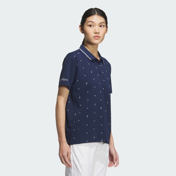 Blue Monogram Short Sleeve Polo Shirt