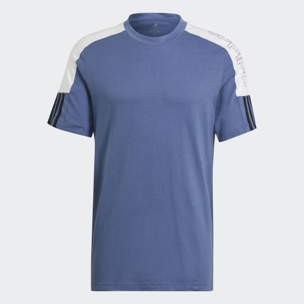 Azul Camiseta Essentials Logo Colorblock 28933