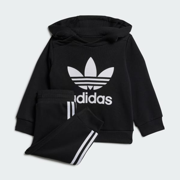 Negro Conjunto Adicolor Sudadera con Gorro y Pants Niños