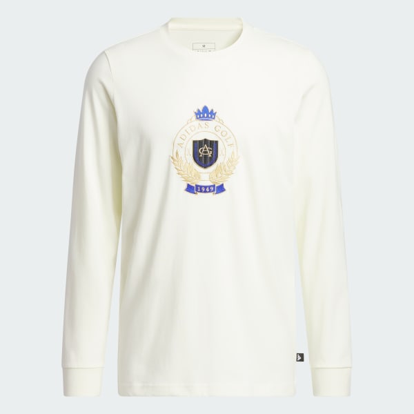 adidas Go-To Crest Graphic Long Sleeve Tee - Beige | Men's Golf | adidas US