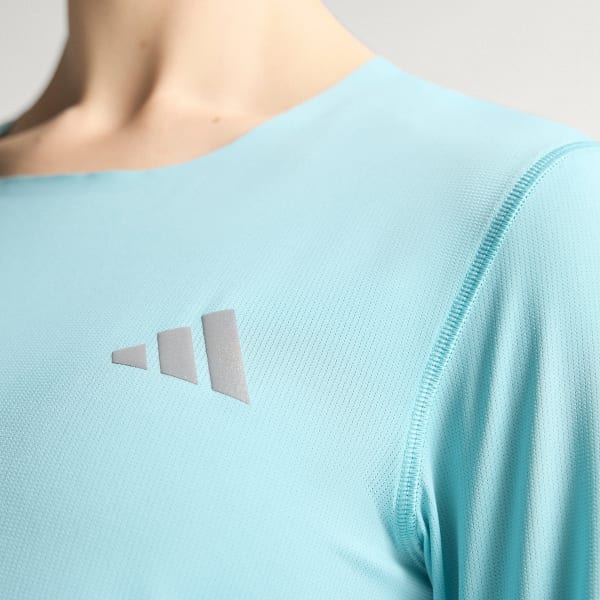 สีเทอร์คอยส์ เสื้อยืดวิ่งแขนยาว Adi365 CLIMACOOL+