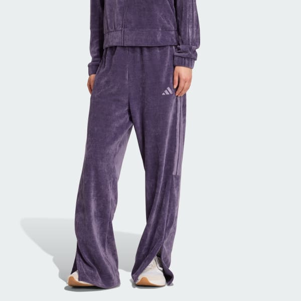 Purple 티로 벨루어 오픈 헴 팬츠