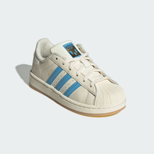White Superstar Messi Shoes Kids