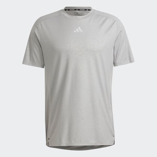 Grey Workout PU Print Tee