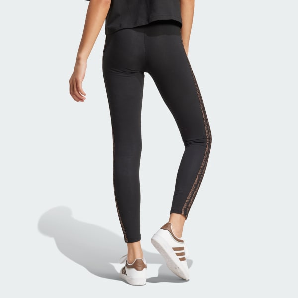 Negro Licras RC Essentials Seasonal Animal Print Pretina Alta