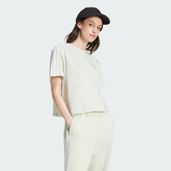 Green Essentials 3-Stripes Single Jersey Crop Top