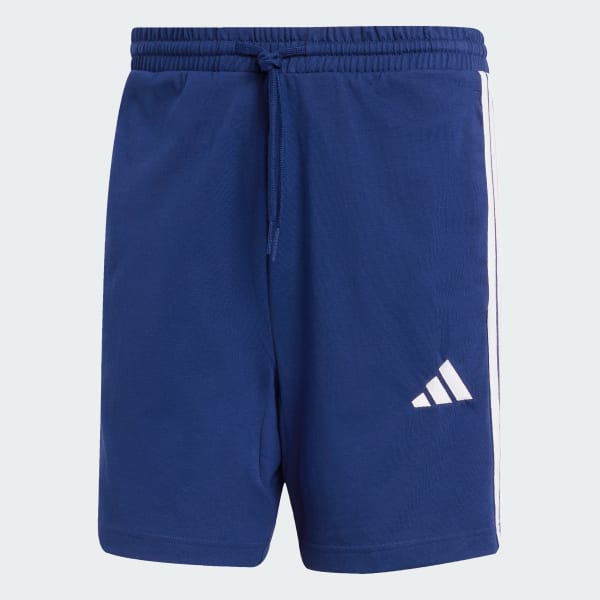Blau Essentials 3-Streifen Single Jersey 7-Inch Shorts