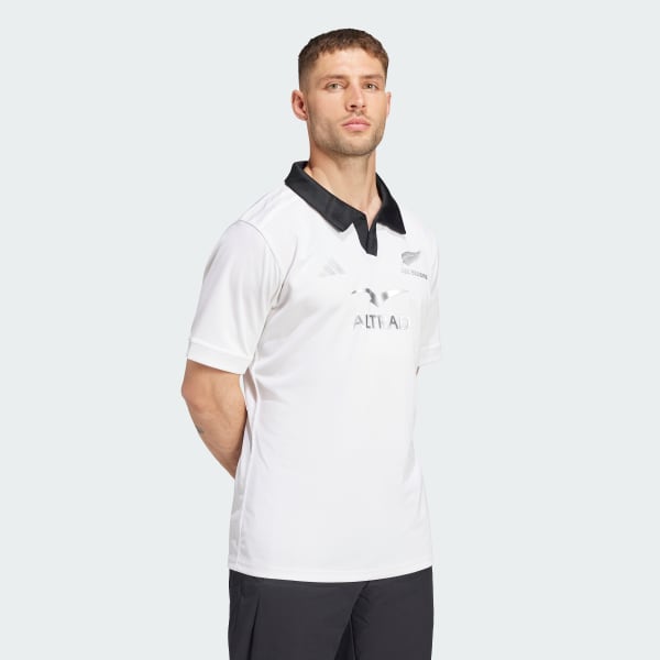 White All Blacks Rugby Short Sleeve Jersey