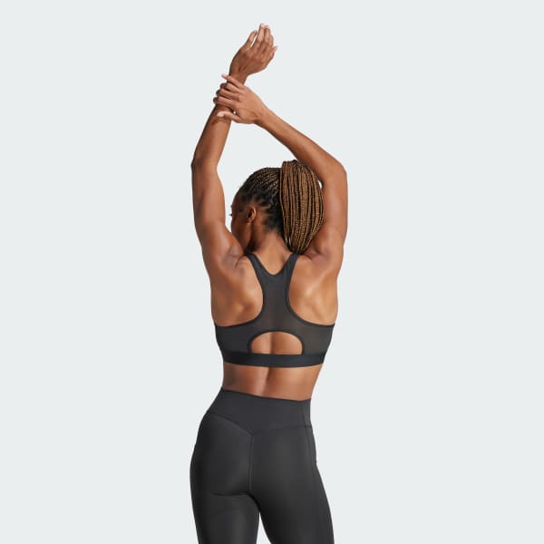 Đen Áo Bra Tập Luyện Khóa Kéo Medium Support Powerimpact