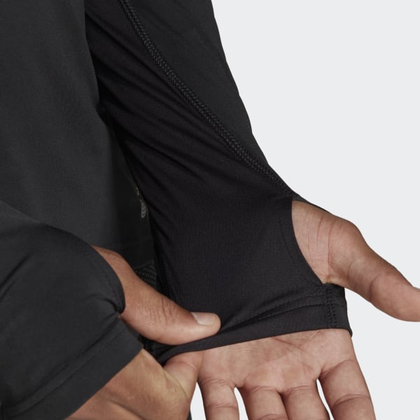 Black Own the Run 1/2 Zip Long-Sleeve Top