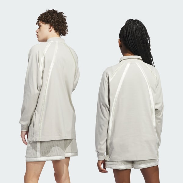 Beige Playera Polo Rugby Manga Larga (Unisex)