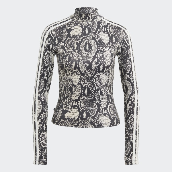 Noir T-shirt à manches longues et imprimé intégral REG