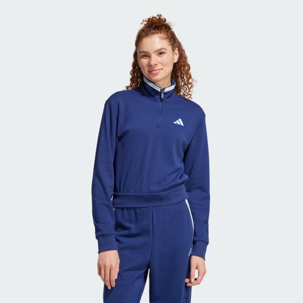 Bla Essentials Color Pop French Terry Crop Quarter-Zip Track jakke