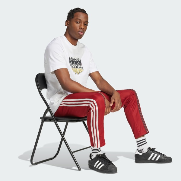 Red adidas Originals Retro Sports Cricket-Inspired Track Pants