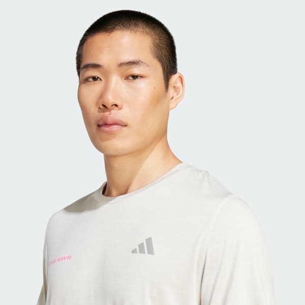 adidas Own The Run Melange Tee - Grey | Free Shipping with