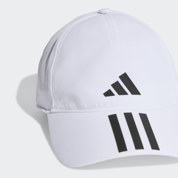 White 3-Stripes AEROREADY Running Training Baseball Cap