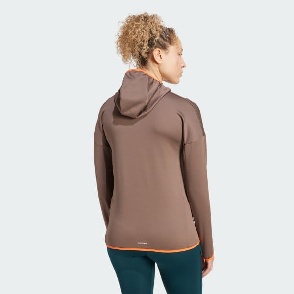 Brązowy Bluza z kapturem Terrex Xperior Climawarm Light Fleece