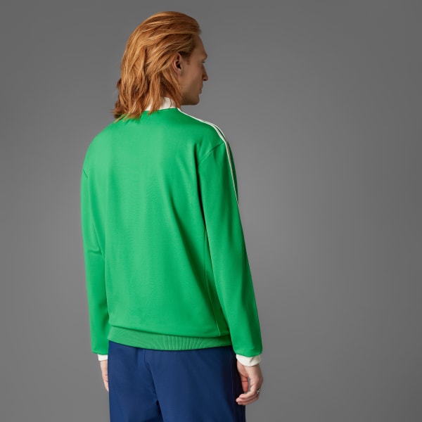 Vert Sweat-shirt à zip 1/4 3 bandes Originals