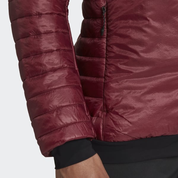 Burgundy Terrex Techrock Primaloft Insulated Padded Hooded Jacket KNF14