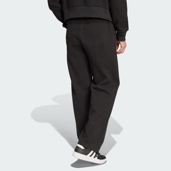 Siyah ALL SZN Waffle Knit Open Hem Eşofman Altı