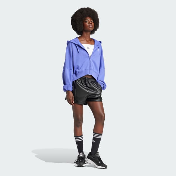 Blue Essentials Short Full-Zip French Terry Hoodie