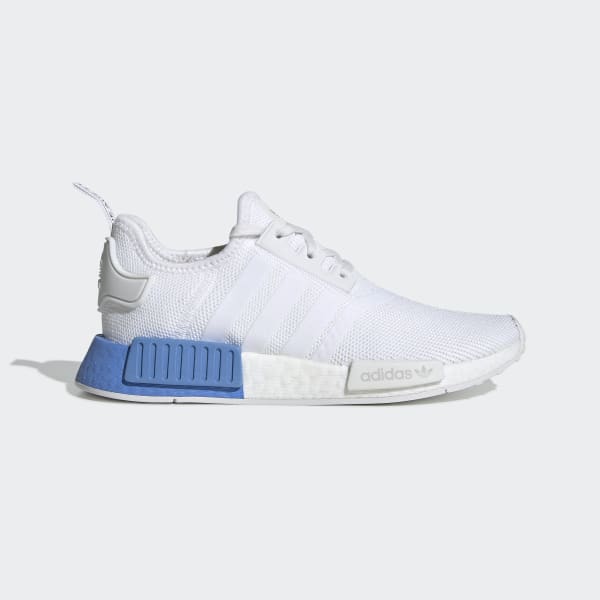 Kids NMD R1 White and Blue Shoes 