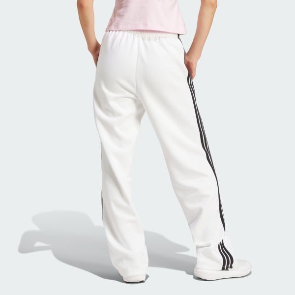 White Essentials 3-Stripes Open-Hem Fleece Pants