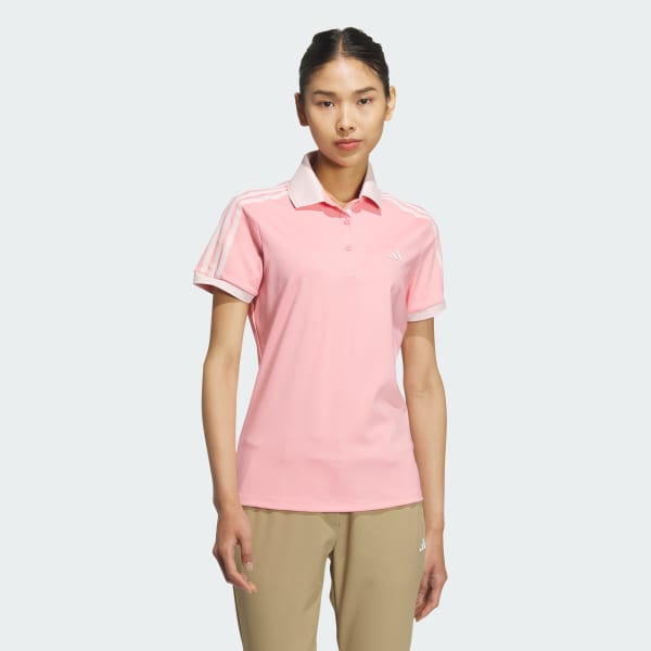 adidas 3 Stripes HEAT.RDY Short Sleeve Polo Shirt Pink adidas Thailand