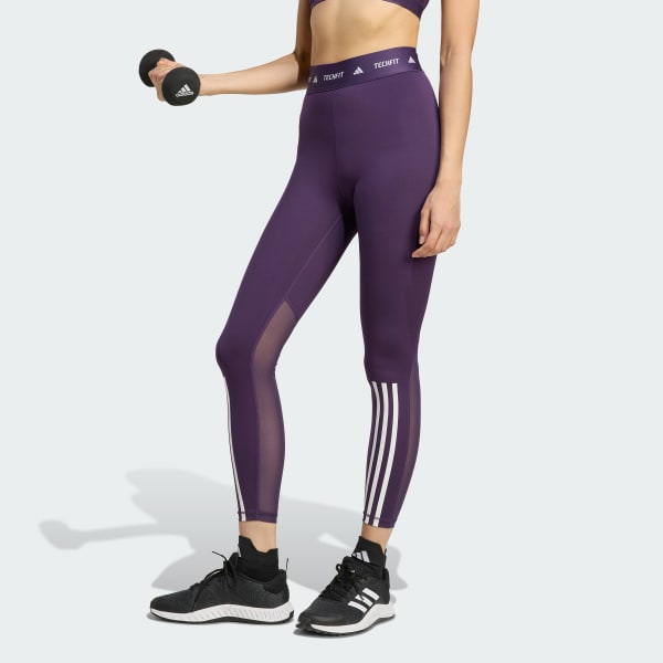 Ungu Legging 7/8 TECHFIT 3-Stripes