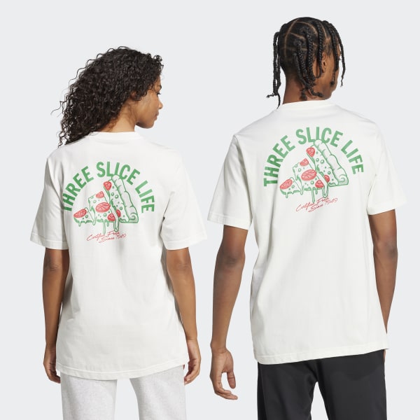 アディダス ラウンジ ピザグラフィック 半袖Tシャツ - ホワイト