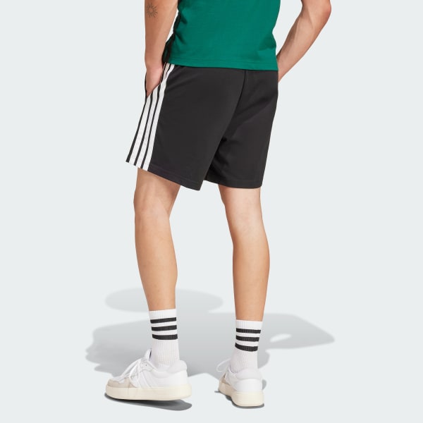 Μαύρο Essentials 3-Stripes Single Jersey Shorts 7-Inch