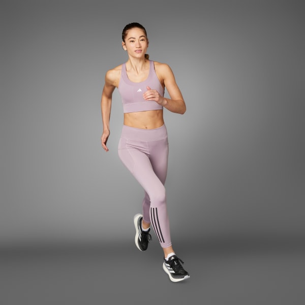 Paars adidas DailyRun 3-Stripes 7/8 Leggings