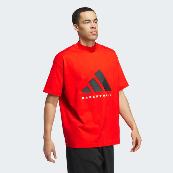 สีแดง เสื้อยืด adidas Basketball