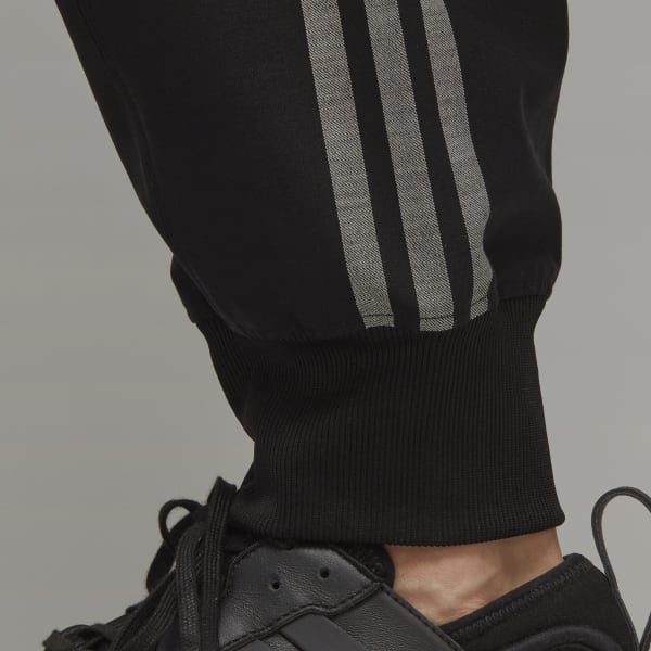 zwart Y-3 3-Stripes Refined Wool Cuffed Broek