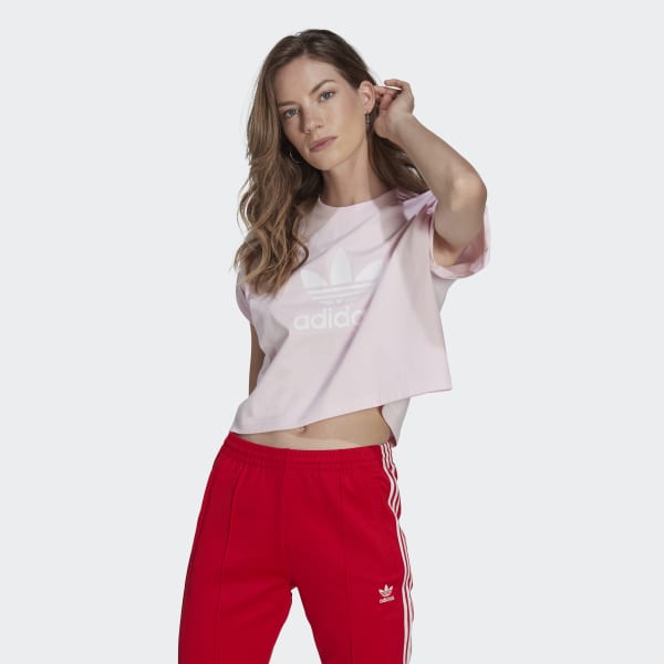 adidas Adicolor Classics Short Trefoil Tee - Pink | Women's Lifestyle ...