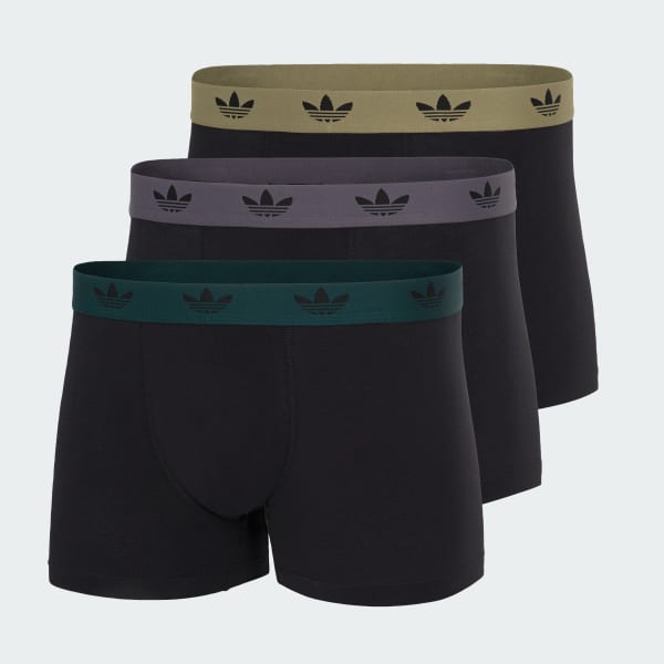 Black COMFORT FLEX COTTON TRUNK 3 PACK UNDERWEAR
