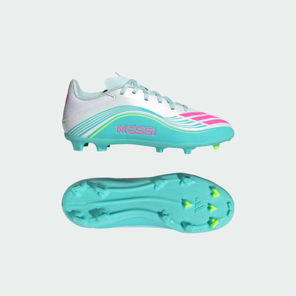 Blanco Botines F50 MESSI LEAGUE Terreno Firme/Multiterreno para Niños