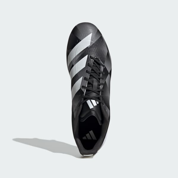 Negro Bota de rugby Adizero RS15 Ultimate césped natural húmedo