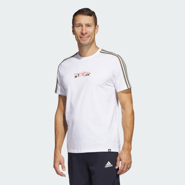 Blanco Remera Estampada Sportswear 3 Tiras Sport Optimist (Manga Corta)