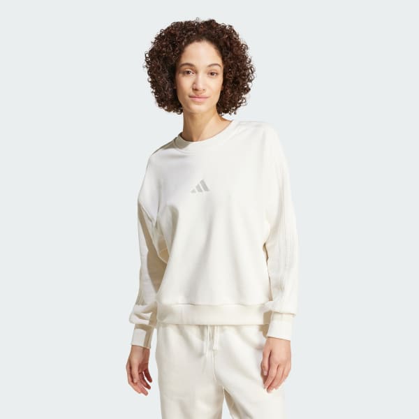 White ALL SZN 프렌치 테리 3S 루즈 스웨트셔츠