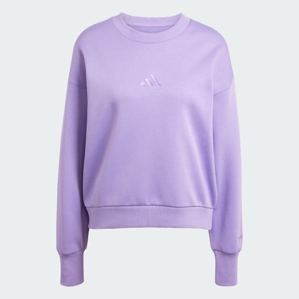 adidas ALL SZN Fleece Loose Sweatshirt - Purple | Free