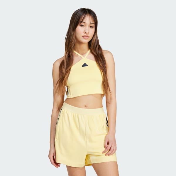 Yellow Tiro Cut 3-Stripes Summer Triangle Tank Top