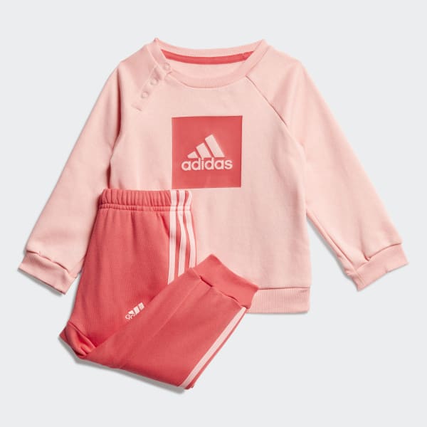 Pink 3-Stripes Fleece Jogger Set