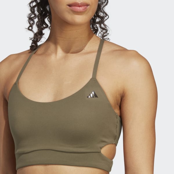 adidas Women's Yoga Essentials Light Support Bra, Green Oxide, X-Small C at   Women's Clothing store