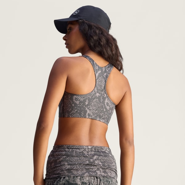 Marron Brassière de training imprimée adidas By Stella McCartney Power Impact Maintien moyen