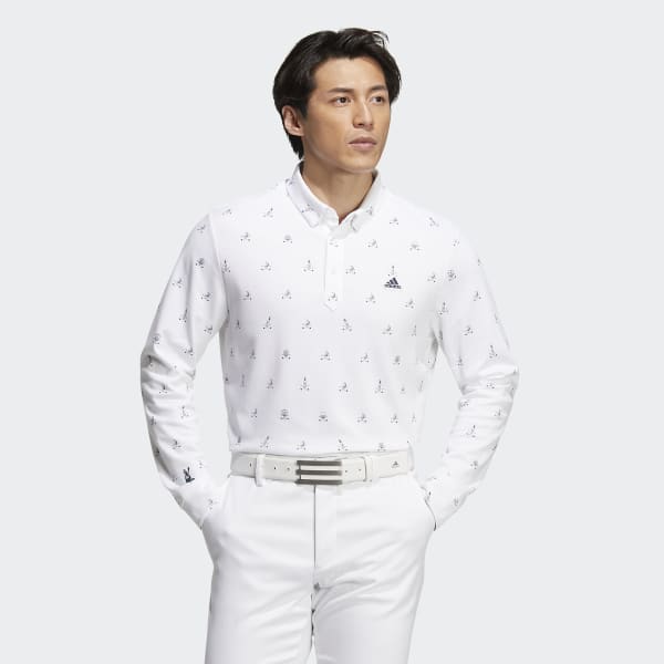 White 에어로레디 플레이 그린 모노그램 긴팔 폴로 셔츠
