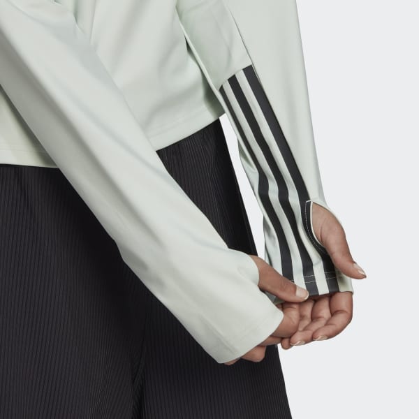 Zielony Hyperglam Cut 3-Stripes 1/4-Zip Tee TM302